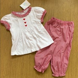 Eyelet & Ivy Hearts and Gingham Pant Set 18M NWT